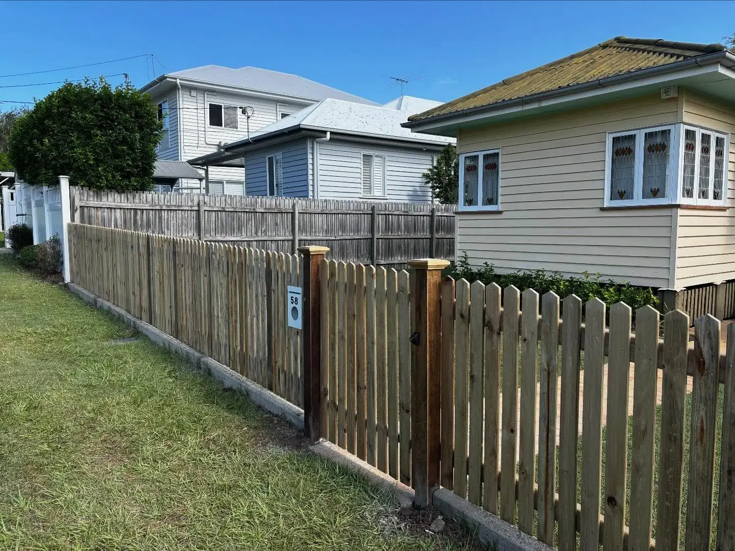 Classic picket fence install